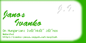 janos ivanko business card